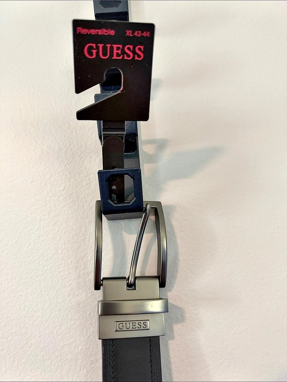 GUESS Men's Reversible Black/Brown Dress Belt Reversible Leather-Look Belt Black